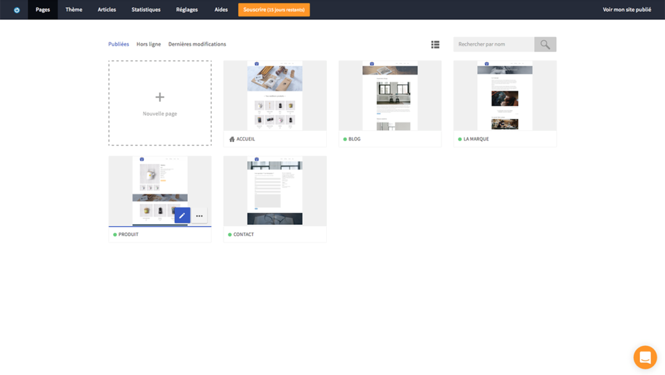 Utiliser les structures de pages pré-construites